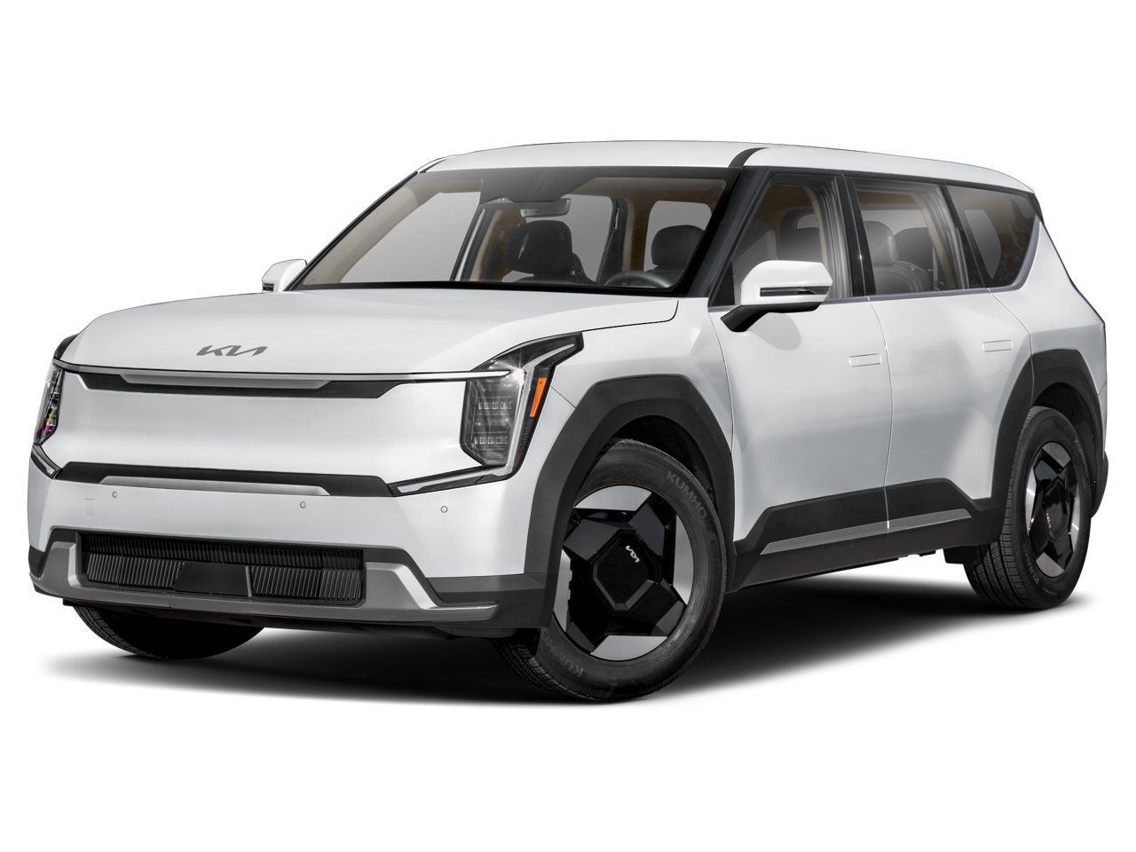 2024 Kia EV9 Light Long Range Sport Utility 4D in Black — front three-quarter view