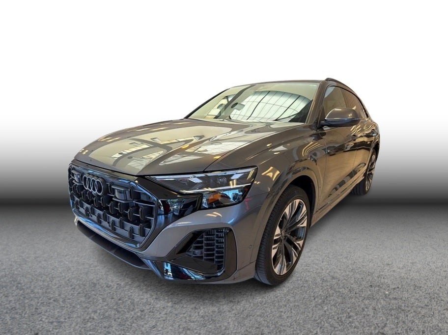 2025 Audi Q8 55 TFSI Premium Sport Utility 4D in Gray — front three-quarter view