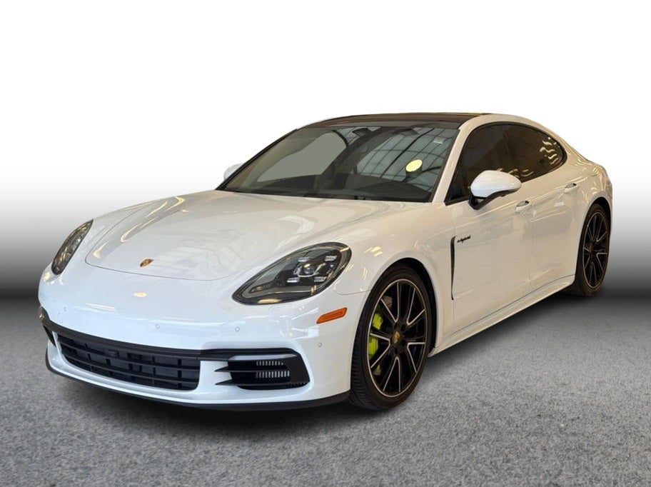 2019 Porsche Panamera 4 E-Hybrid Sedan 4D in White — front three-quarter view