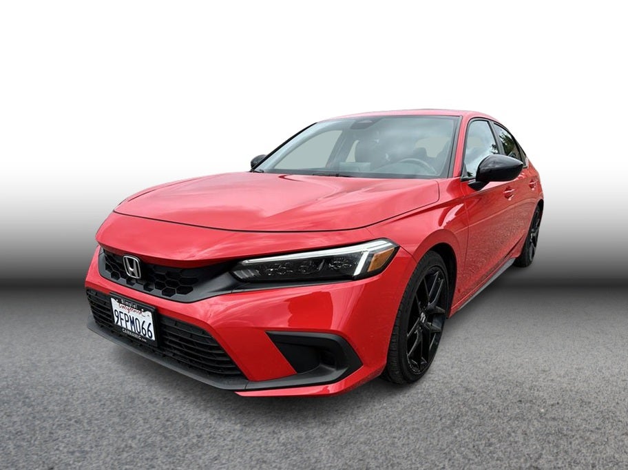 2023 Honda Civic Sport Hatchback 4D in Red — front three-quarter view