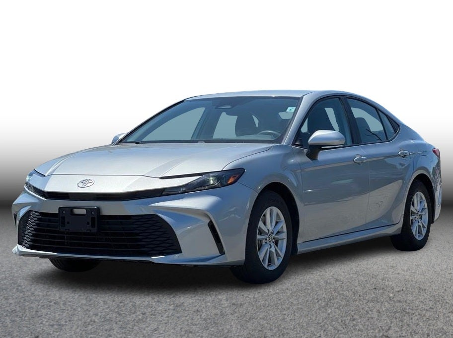 2025 Toyota Camry LE Sedan 4D in Silver — front three-quarter view