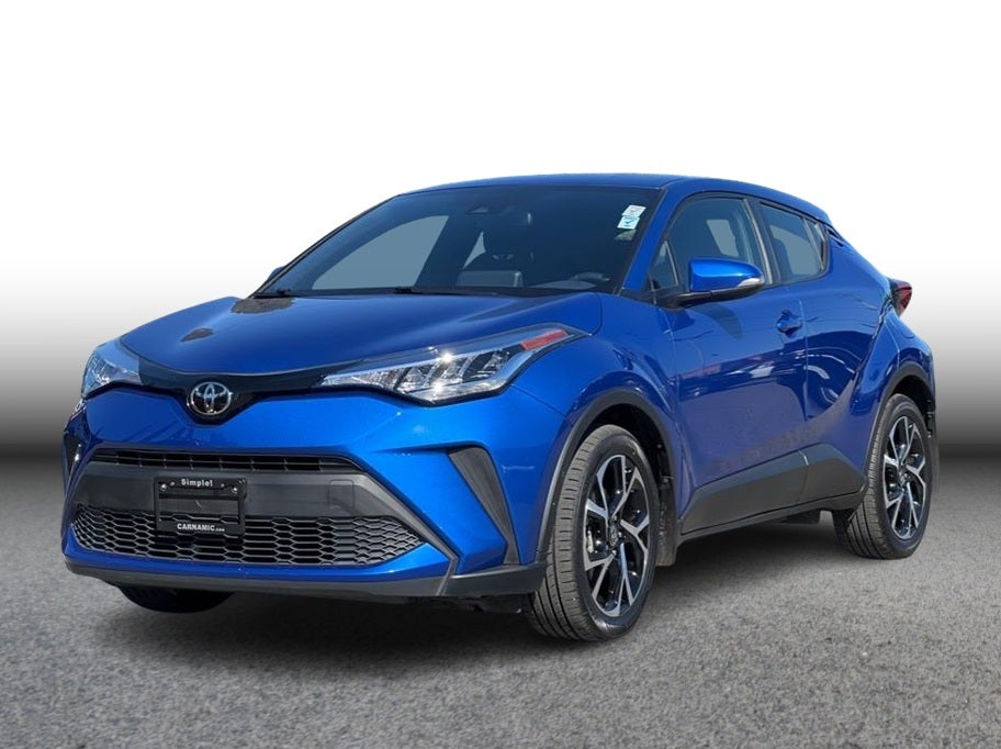 2021 Toyota C-HR XLE Sport Utility 4D in Blue — front three-quarter view