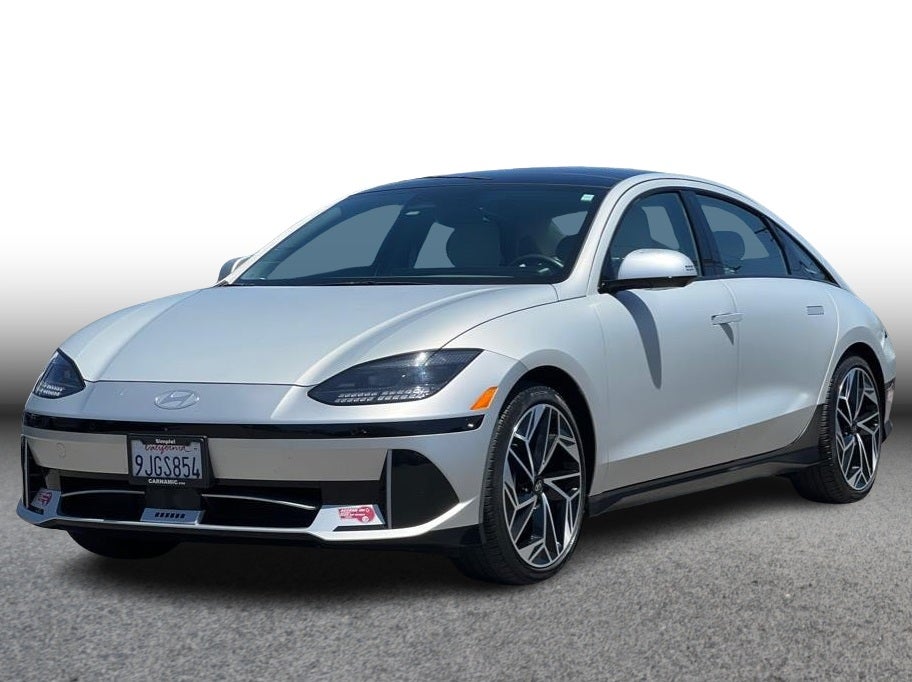 2023 Hyundai IONIQ 6 Limited Sedan 4D in Matte Silver — front three-quarter view