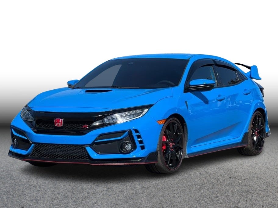 2021 Honda Civic Type R Touring Hatchback Sedan 4D in Blue — front three-quarter view