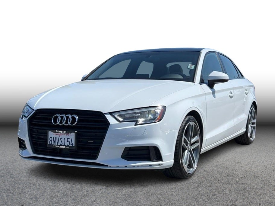 2019 Audi A3 Titanium Sedan 4D in White — front three-quarter view